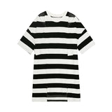 Black and White Dress Black and White Striped off-Shoulder Dress