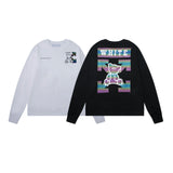 Off White Sweatshirts Long Sleeve round Neck Sweater Autumn and Winter Bear Arrow Pattern Sweater for Men and Women