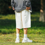 Men Shorts Loose Solid Color Straight Cargo Pants