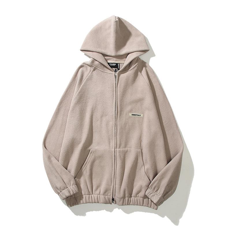 Fog Tops Hip Hop Style Vintage Line Simple Letter Embroidery Hip Hop Loose Men's and Women's Hoodie Fear Of God