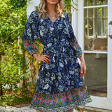 Beth Dutton Bohemian Dress Summer Spring Midi Dresses Cotton Lace Printed Dress