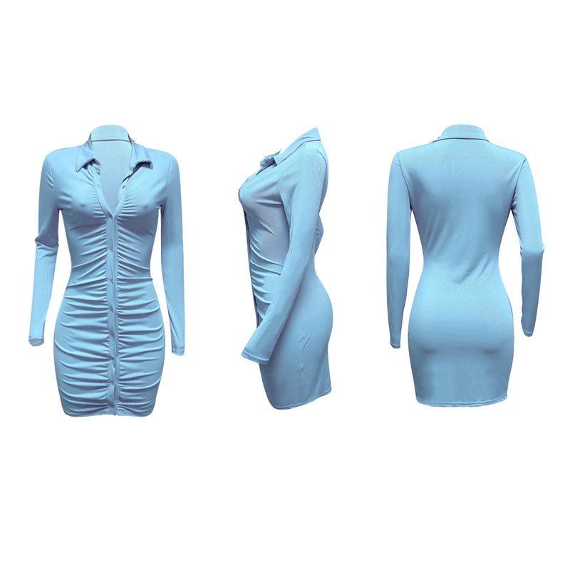 Autumn Thread Single-Breasted Sheath Sexy Dress