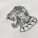 Men T Shitrs Tiger Embroidery Pattern Lapel Polo Shirt