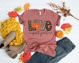 Halloween Costumes Love Fall Yall Pumpkin Printed round Neck T-shirt for Women