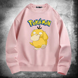 Men And Women Pokemon Pikachu Hoodie Pokémon Psyduck Crew Neck Pullover Sweatshirt