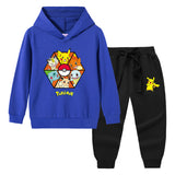 Children Pokemon Pikachu Hoodie & Pant Set Sweater Suit Cotton Trendy