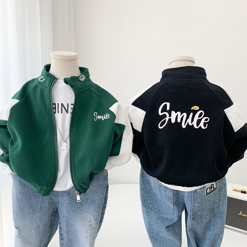 Boy Jacket Boy Cotton Jacket Spring and Autumn Korean Style Children's Thin Sweater Cardigan