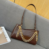 Jackie Kennedy Bag Stone Pattern Pearl Chain Bag