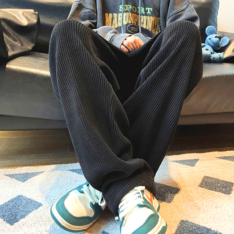 Men Sweatpants Drooping Straight Loose Retro Leisure Sports