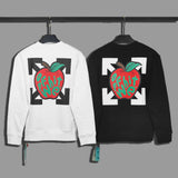 Off White Long Sleeve Round Neck Sweater Autumn And Winter Printed Crew Neck Sweatshirt Men And Women