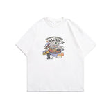 Men T Shirt Summer Casual Tops Men's Clothes Summer Wear Japanese-Style Retro Men's round Neck Short Sleeve Casual Cartoon Totoro Printed T-shirt