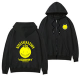 Smiley Face Hoodie Smiley Face Spring and Autumn Hoodie Men's and Women's Casual Clothes Zipper Coat