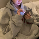 Harvard Sweatshirt Retro Alphabet Hooded Fleece Lined Sweater