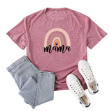 Boy Mama T Shirts Rainbow Mama Pattern Printed Short Sleeve T-shirt