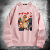 Men and Women Pokemon Pikachu Hoodie Pokémon Charmander Crew Neck Pullover Sweatshirt