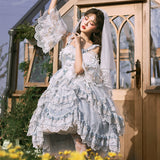 Gothic Lolita Harajuku Style Clothing Lolita Dress Flower Wedding JSK Elegant Gorgeous CLA Tea Party Skirt