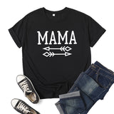 Boy Mama T Shirt Mama Bow and Arrow Printed Short Sleeve round Neck T-shirt