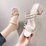 Nude Wide Fit Block Heels High Heel Sandals