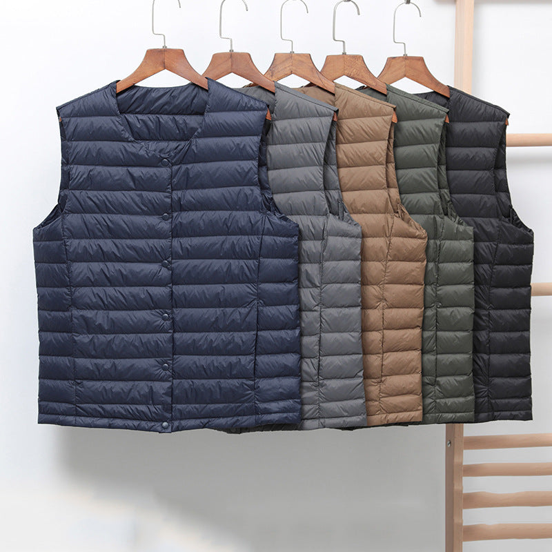 Men Winter Coats Puffer Jacket down Coat Crew Neck down Vest