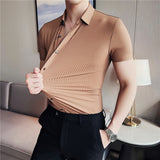 Men Shirts Stretch Business Short Sleeve Shirt