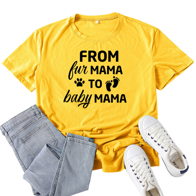 Boy Mama T Shirt Mama to Baby Mama Letter Printed T-shirt