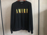 Amiri Hoodie Amiri Gradient Letter Logo Printing round Neck Terry Sweatshirt