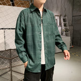 Men's Shirts Loose Plaid Shirt Casual Top