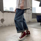 Anime Print Jeans Denim Pants Printed Boy Loose Denim Trousers Male