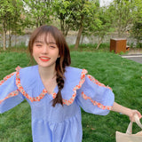 Gothic Lolita Harajuku Style Clothing Cherry Ruffle Puff Sleeve Dress