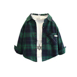 Toddler Boys Sweater Boys' Plaid Shirt Spring and Autumn
