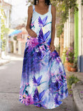 Abstract Bodycon Dress Summer Tie-Dye 3D Printed Butterfly Flower Dress