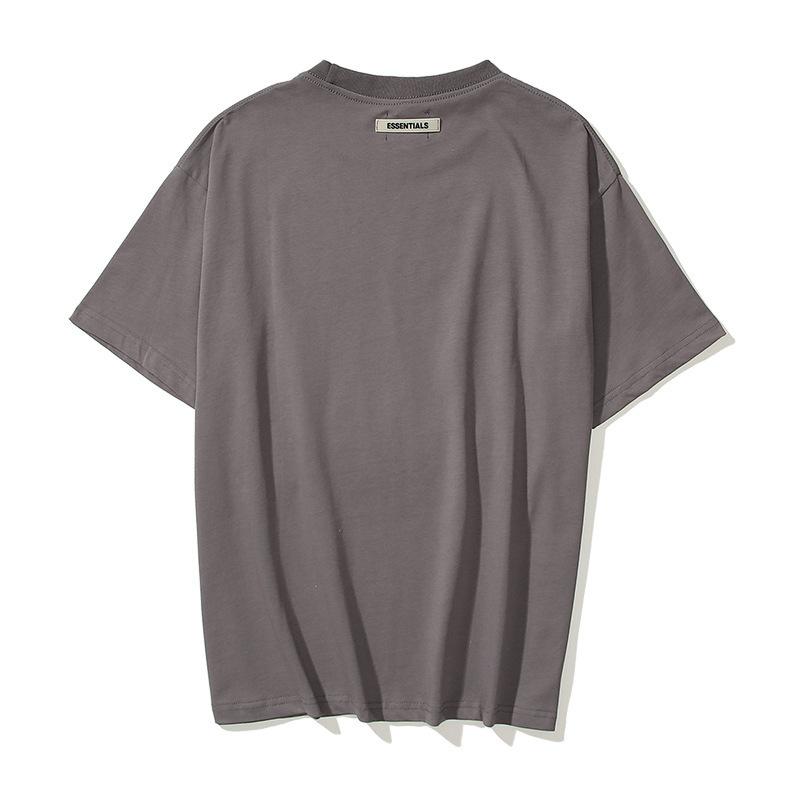 Fog T Shirt Spring and Summer Double Line Solid Color Reverse Standard Short Sleeve Tshirt Men's High Street Fear Of God
