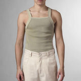 Rave Outfits Mens Vest Green Knitted Sling I-Shaped