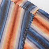 Men T Shitrs Vertical Stripes Printing Lapel Shirt