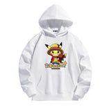 Men and Women Pokemon Pikachu Hoodie Loose Shoulder Long Sleeve Top Clothes
