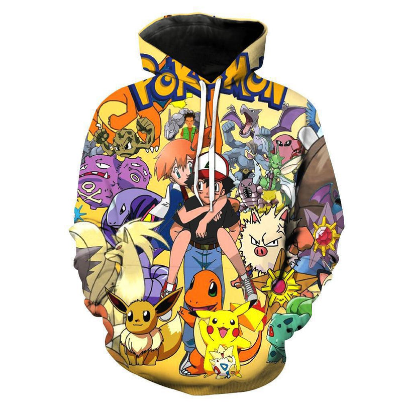 Men and Women Pokemon Pikachu Coat 3D Digital Printing Hoodie