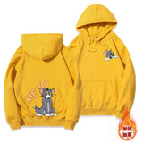 Tom and Jerry Hoodie Brushed Hoody Men's Hooded Autumn and Winter Loose Coat