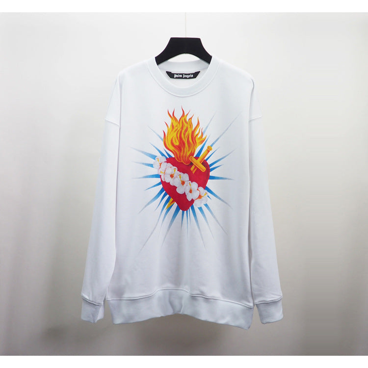 Palm Angels Angels Letter Print Sweatshirt Men's and Women's Casual High Street Loose Pullover