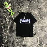 Thrasher T Shirt Printed Flame T-shirt Trendy Student Crew Neck