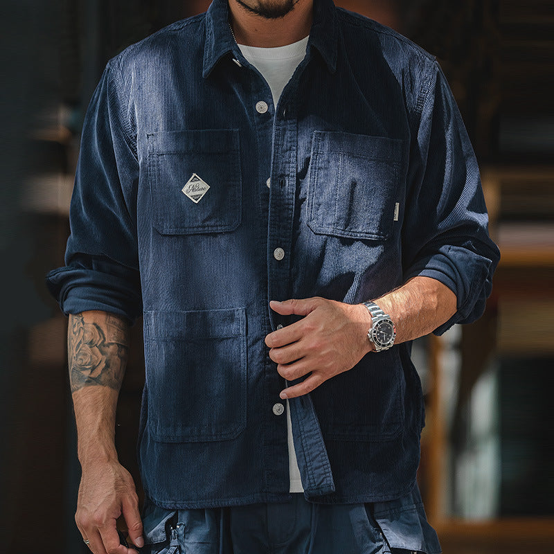 Work Shirts Vintage Corduroy Multi-Pocket Shirt