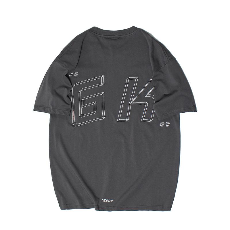 Men T Shirt Summer Casual Tops Men's Clothes Summer Wear Retro Men's round Neck Short Sleeve Casual Loose Embroidered Color Matching T-shirt