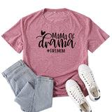 Boy Mama T Shirt Mama of Drama Letter Print T-shirt