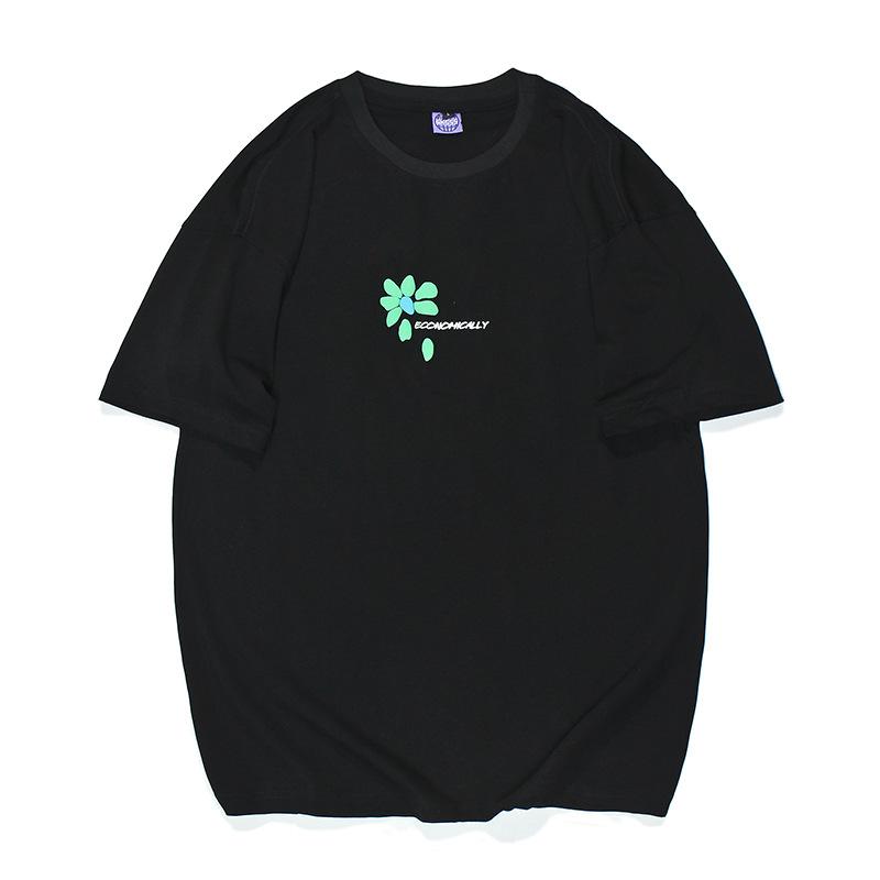 Men T Shirt Summer Casual Tops Men's Clothes Summer Wear Vintage Men's round Neck Short Sleeve Casual Loose Flower Print T-shirt