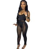 Kesha Black Dress Women's Fashion Sexy Straps Tulle Stitching Two-Piece Suit
