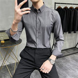Men Shirt Plaid Long Sleeve Shirt