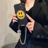 justin b drew phone case Apple 12 Drew Smiley Face Chain Phone Case XR Xs Transparent Iphone11