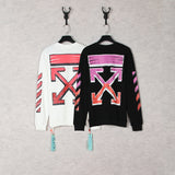 Off White Long Sleeve Round Neck Sweater Autumn And Winter Pattern Crew Neck Pullover Sweatshirt Pieces