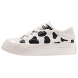 Cow Print Hey Dude Shoes Big Head Canvas Shoes for Women Platform White Shoes