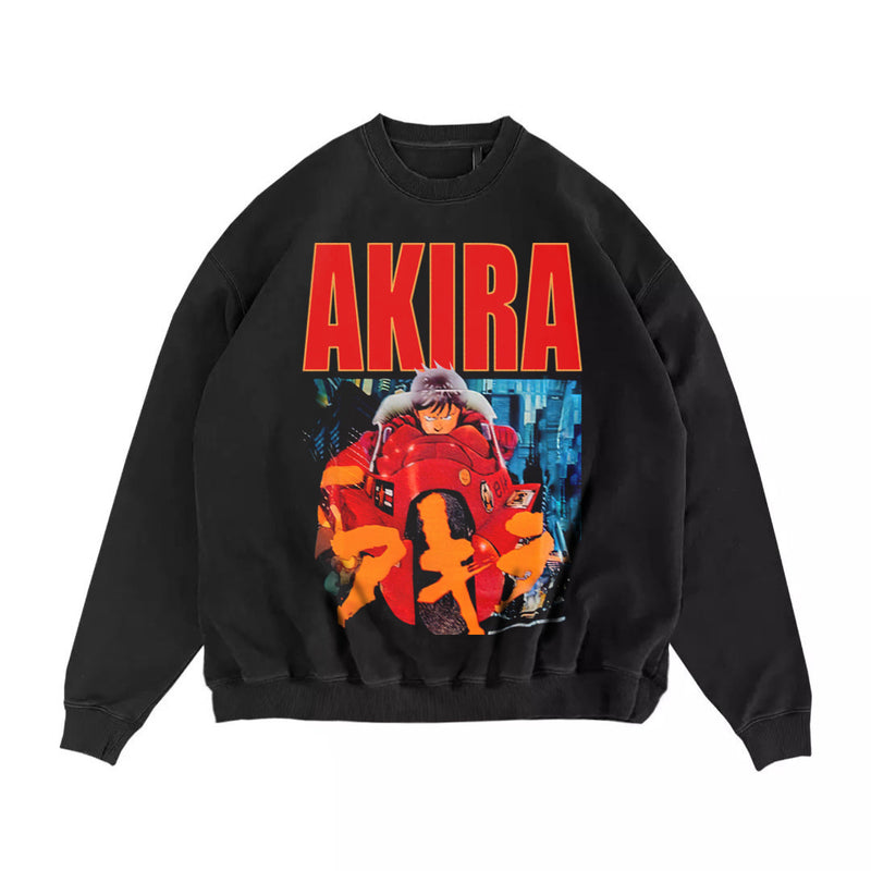 Akira Sweatshirt Vintage Day Man Akira Print Sweater Long Sleeve