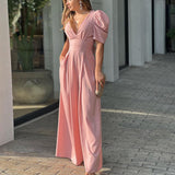 Women Bohemian Dress Summer Sexy V-neck Backless